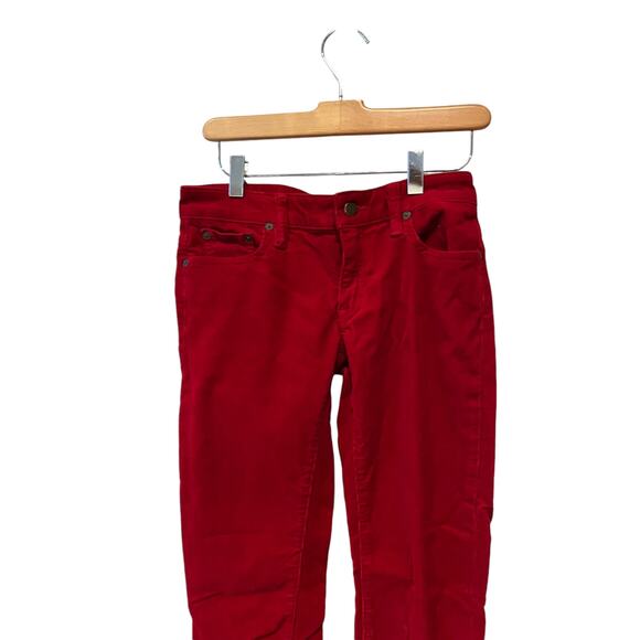 Y2K Polo Ralph Lauren Sport Low Rise Corduroys Candy Apple Red 2 - Picture 1 of 8